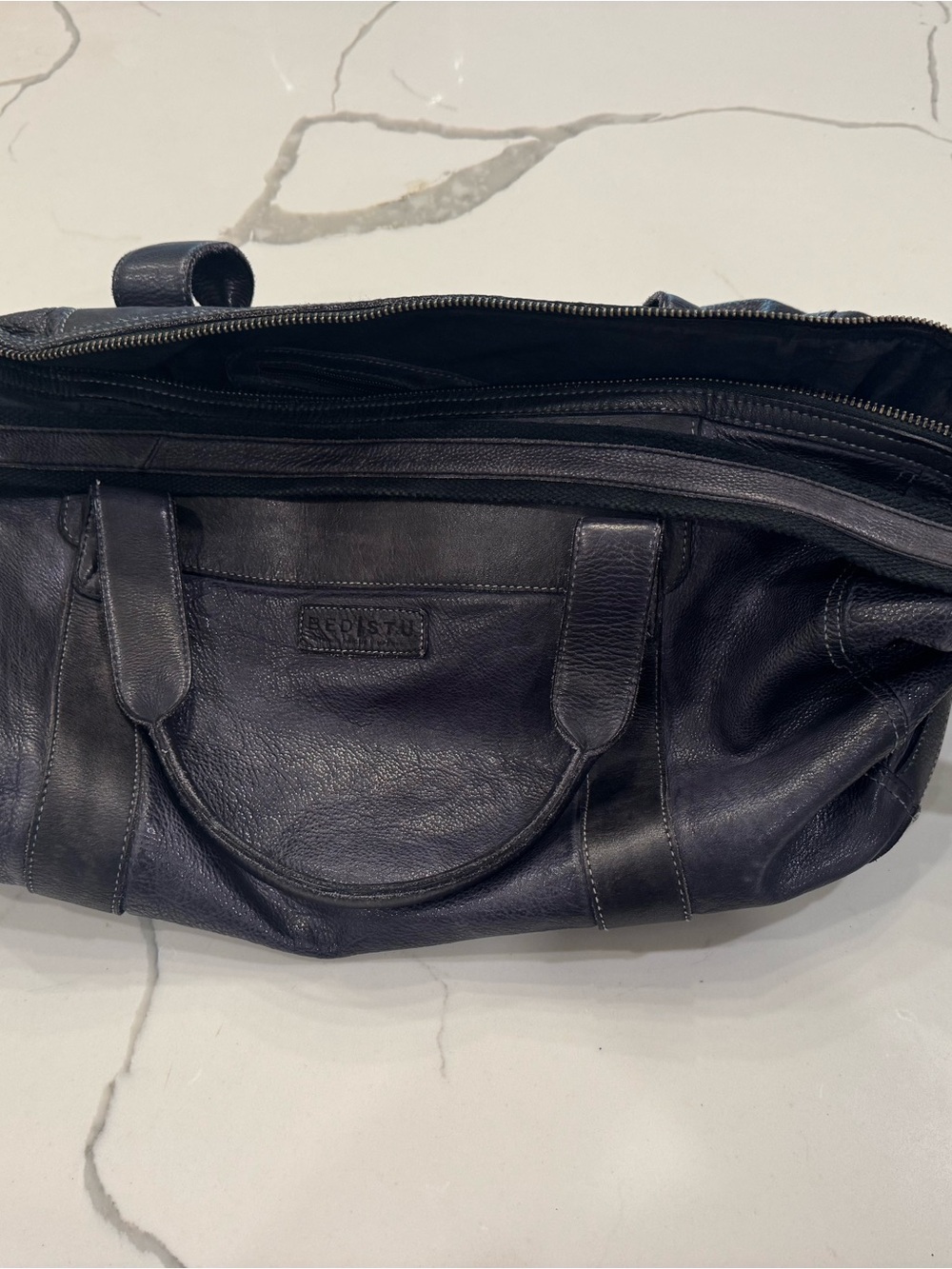 Bed Stu distressed black Leather travel duffel bag